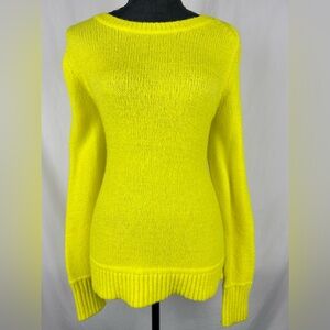 Loft Knit Yellow Pull On Ribbed Sweater